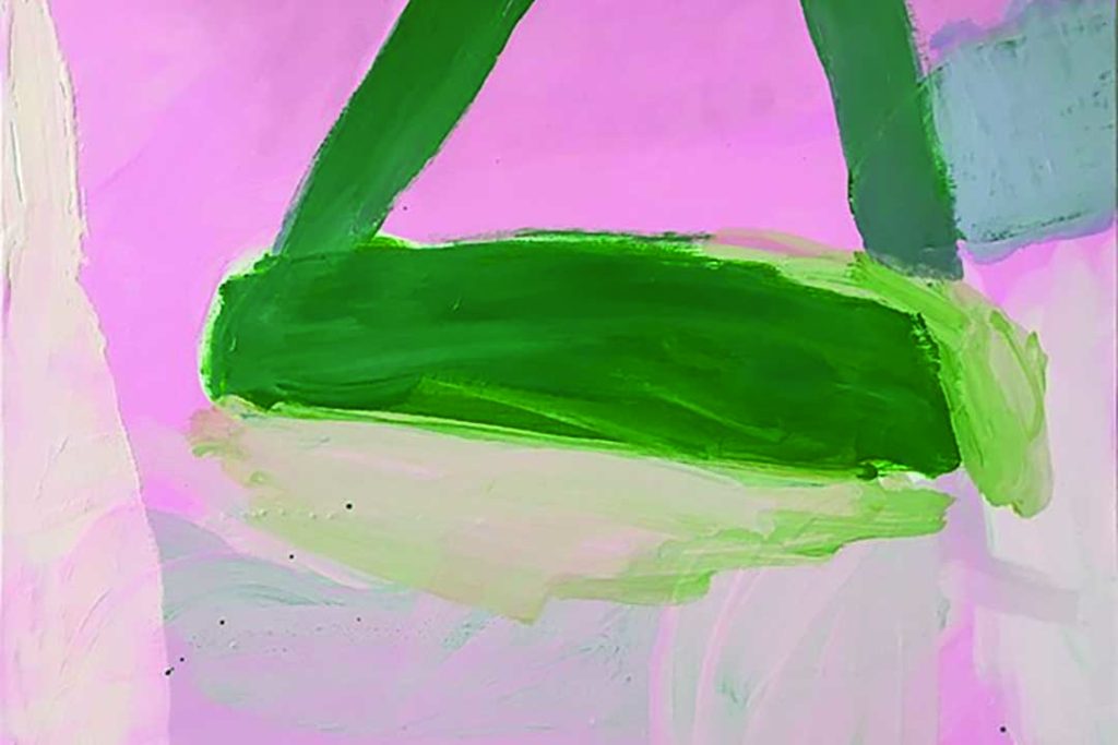 pink and green abstract painting