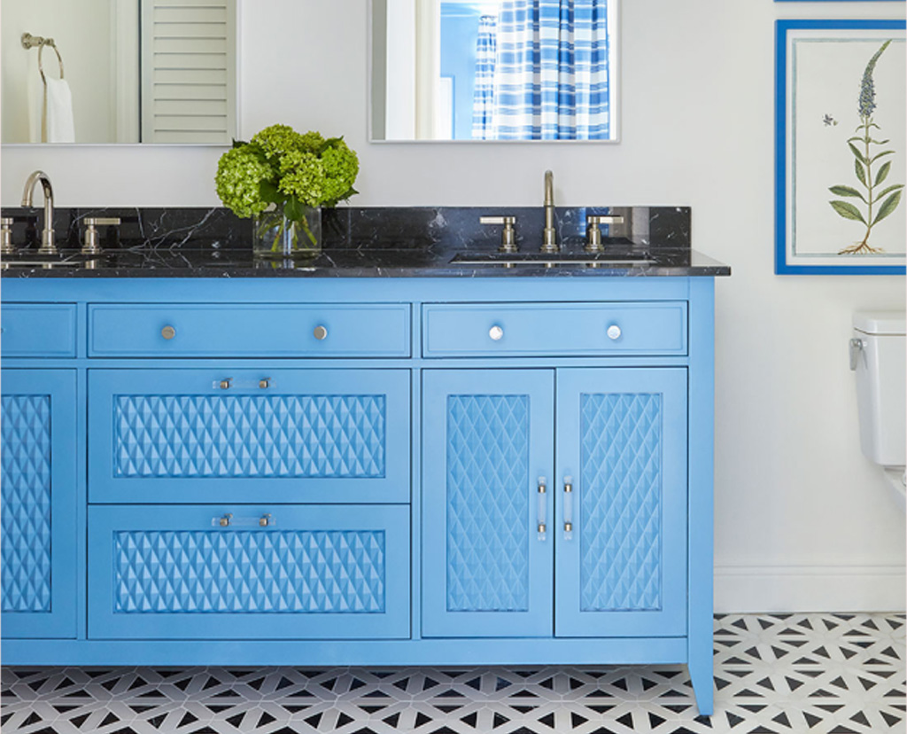 blue bathroom vanity