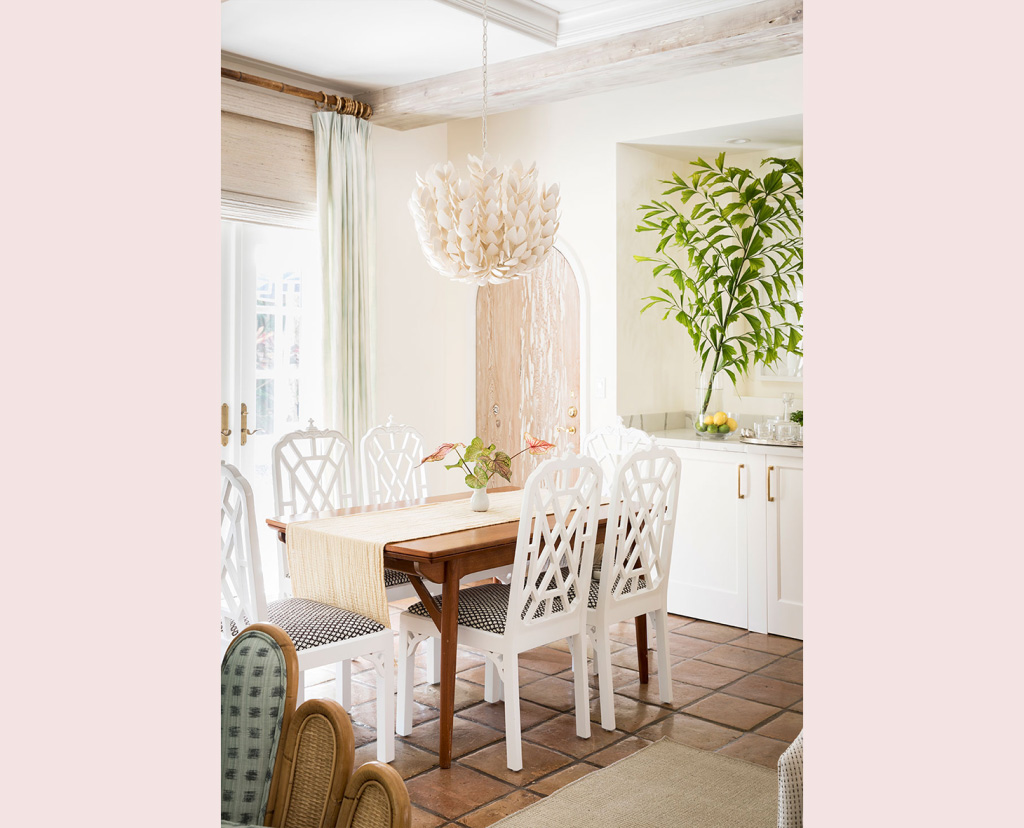 dining table with white chairs