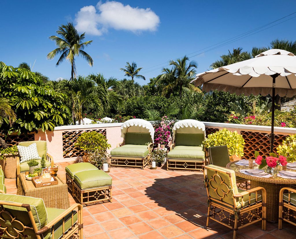 Balcony patio on a sunny day.