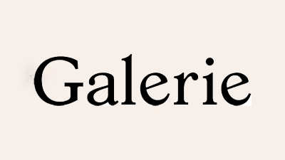 Galerie logo-black font on off white background