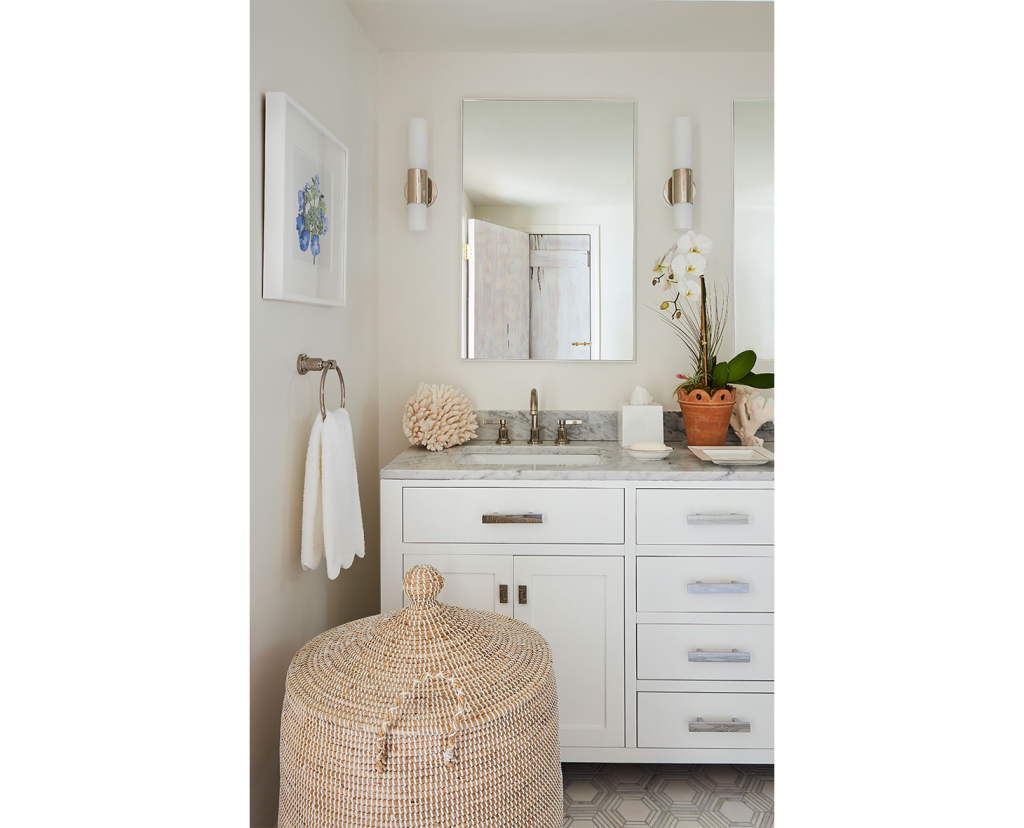 Light and airy bathroom.