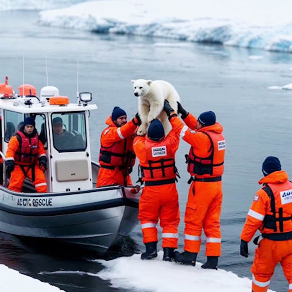 Heroic Rescue: Trapped Polar Bear Saved from Icy River